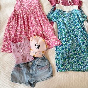 Girls summer lot with dresses and swimsuits